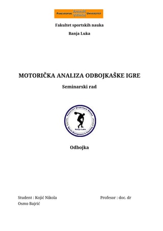 Motorička analiza odbojkaške igre