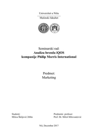 Analiza brenda iQOS kompanije Philip Morris International
