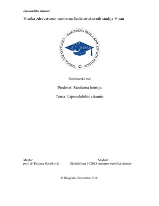 Liposolubilni vitamini