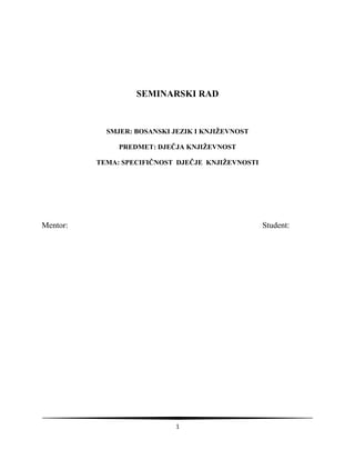 Specificnost dječje književnost