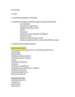 Statističke metode i tehnike