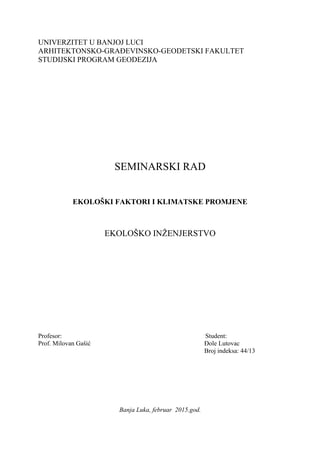 Ekološko inženjerstvo