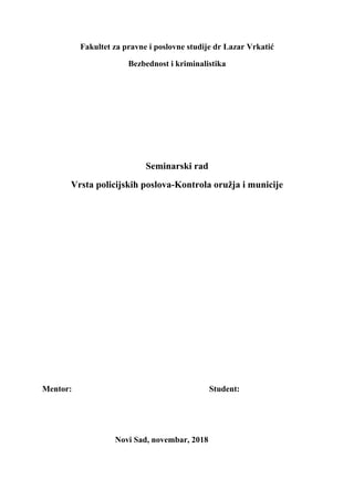 Kontrola oružja i municije