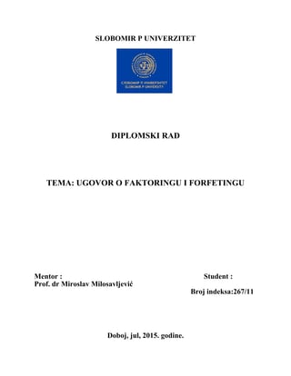 Ugovor o faktoringu i forfetingu