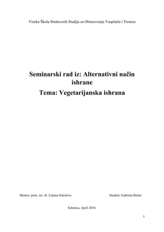 Vegetarijanska ishrana