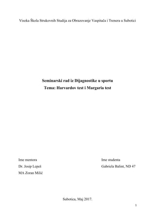 Harvardov test i Margaria test