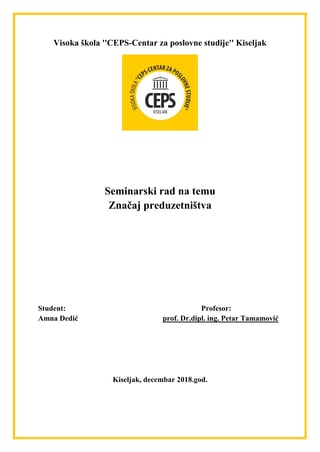 Značaj preduzetništva