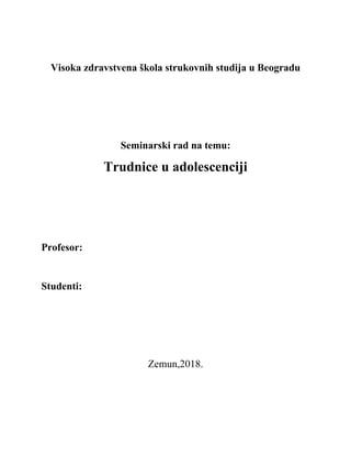 Trudnoća u adolescenciji