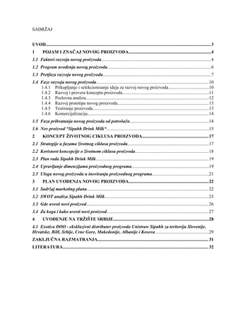 Program uvođenja novog proizvoda