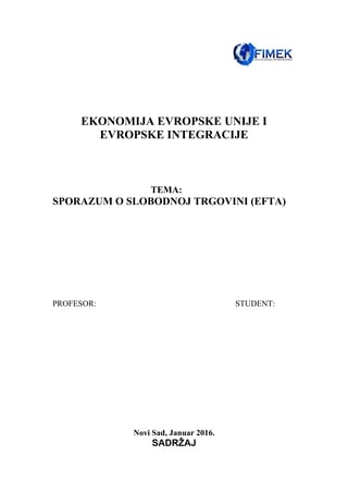 Sporazum o slobodnoj trgovini (efta)