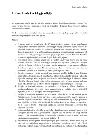 Sociologija religije