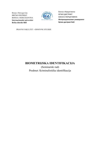 Biometrijska identifikacija