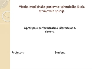 Upravljanje performansama informacionih sistema