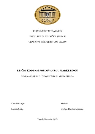 Etički kodeksi poslovanja u marketingu