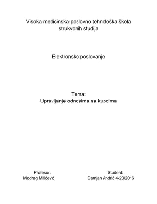 Upravljanje odnosima sa kupcima CRM