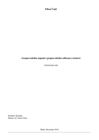 Grupna taktika napada i odbrane u košarci