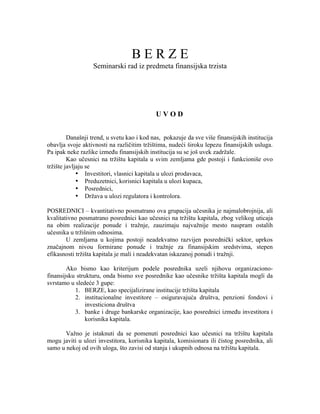 Berza i berzanski poslovi