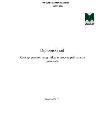 Koncept promotivnog miksa u procesu prihvatanja proizvoda
