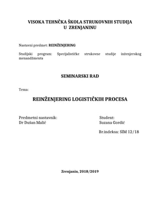 Reinženjering logističkih procesa