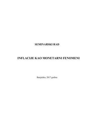 Inflacija kao monetarni fenomen