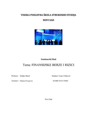 Berza i finansijski rizici