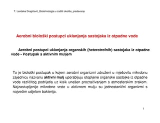 Aerobni biološki postupci uklanjanja sastojaka iz otpadne vode