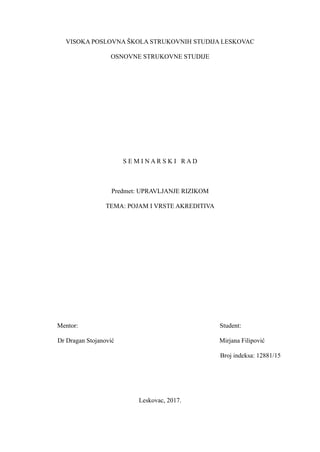 Pojam i vrste akreditiva