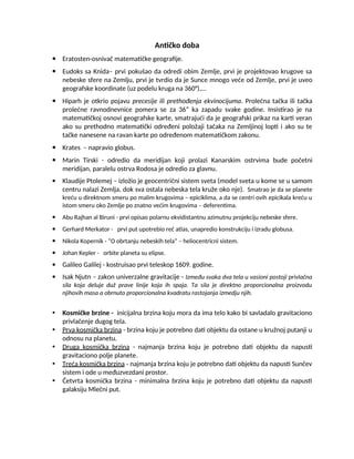 Matematička geografija – vežbe