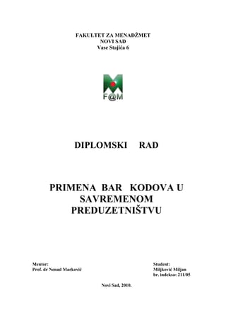 Primena bar kodova u savremenom preduzetnistvu