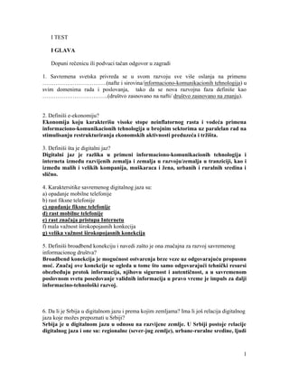 Test –  E-poslovanje