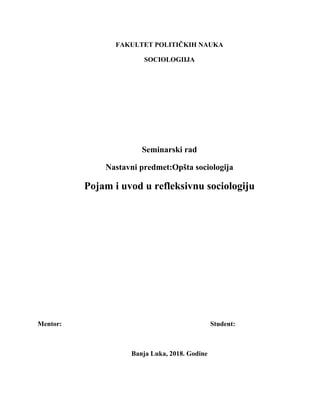 Refleksivna sociologija