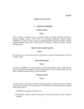 Članovi zakona o uslugama