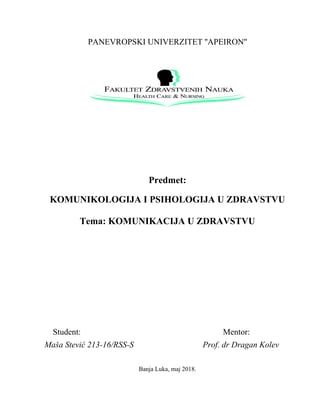 Komunikacija u zdravstvu