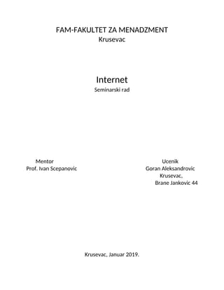 Internet: seminarski rad