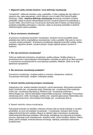 Vizualizacija – pitanja i odgovori