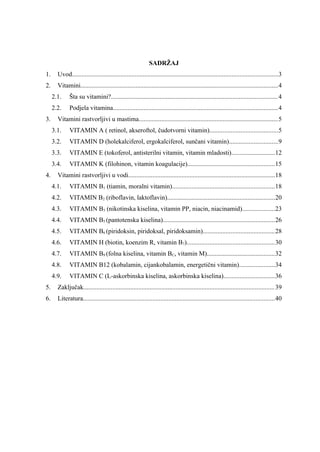 Vitamini: podela, uloga i značaj