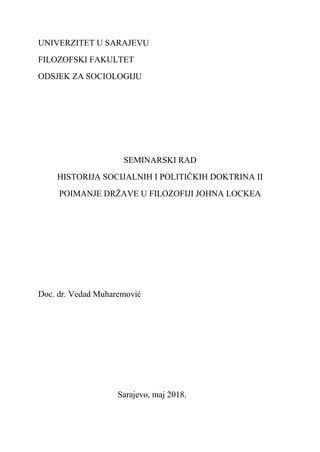 Poimanje države u filozofiji Johna Lockea
