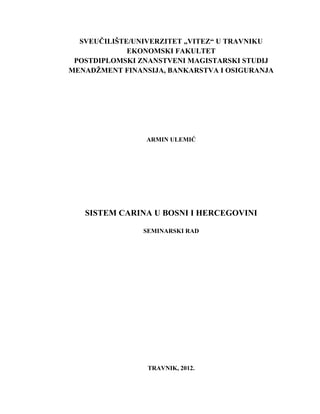 Carine i carinski sistem