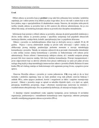 Marketing komuniciranje u turizmu