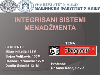 Integrisani sistemi menadžmenta: ISO 9001, ISO 14001 i OHSAS 18001