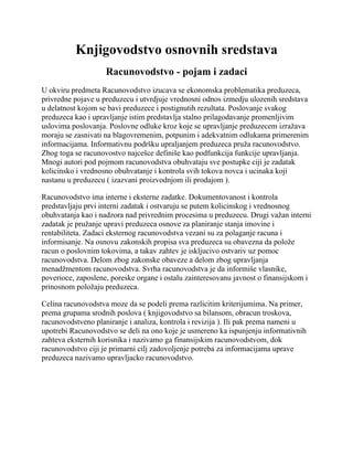 Knjigovodstvo osnovnih sredstava