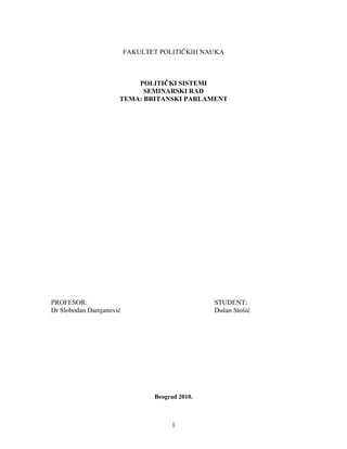Parlamentarni sistem u Britaniji
