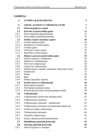 Projektovanje alata za izradu delova od gume