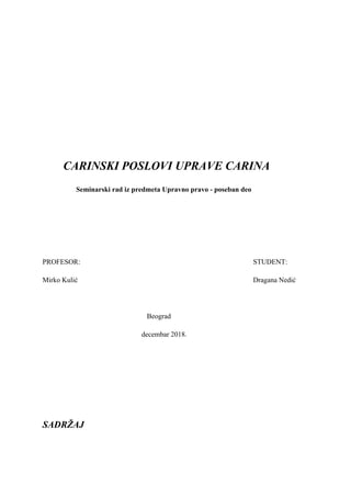 Carinski poslovi uprave carina