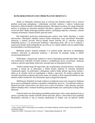 Bankarsko poslovanje i prikupljanje sredstava