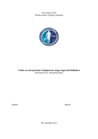 Vežbe za razvoj brzine i eksplozivne snage nogu kod fudbalera