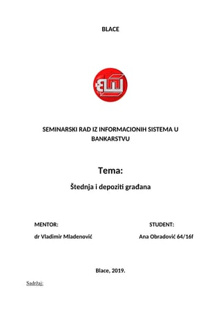 Štednja i depoziti građana