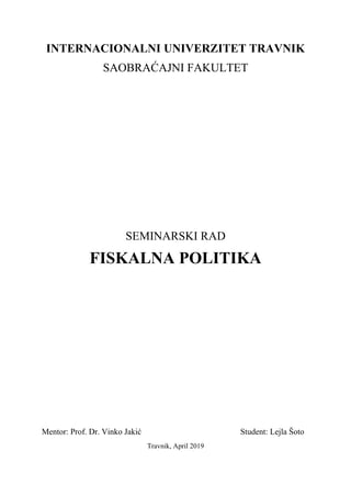 Fiskalna politika