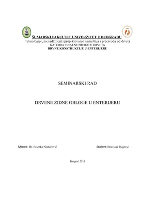 Drvene zidne obloge u enterijeru