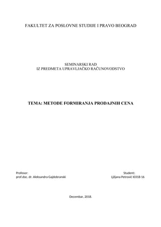 Metode formiranja cena